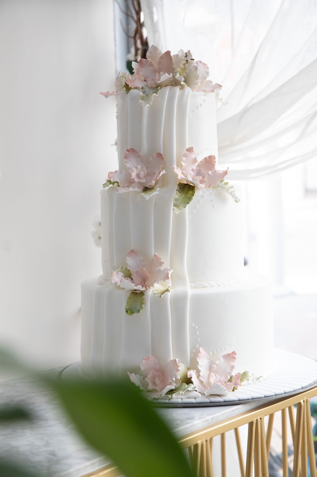 Wedding cake-3 tier-3d art flower
